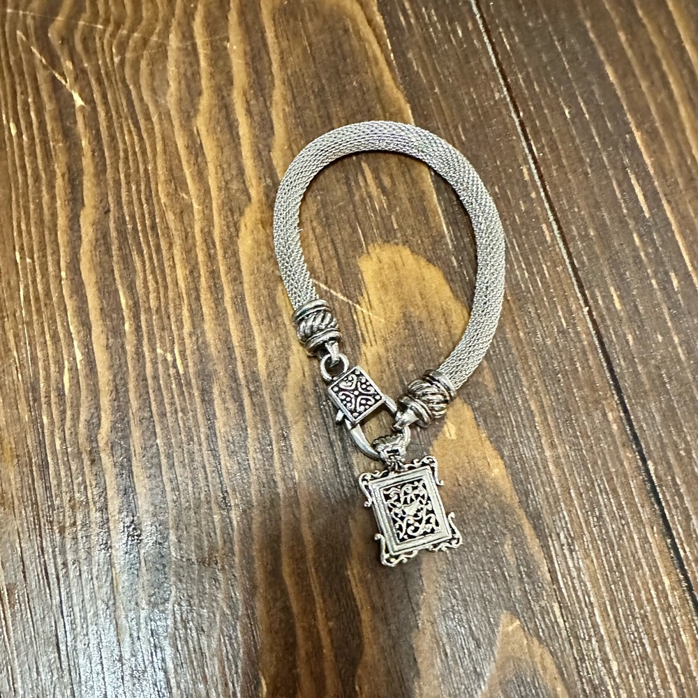 Silver portrait / picture frame charm bracelet